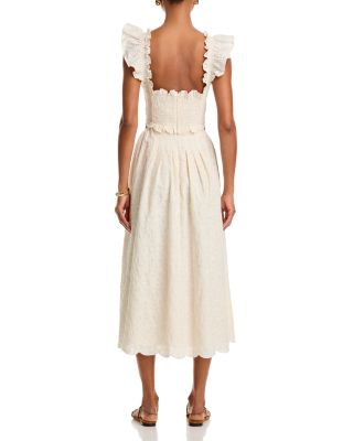 Embroidered Scallop Trim Dress - Exclusive
