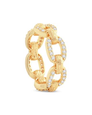 Enchanted Forest 18K Yellow Gold Plated Chain Ring