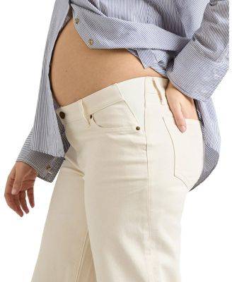 Under the Bump Relaxed Wide Leg Maternity Jean in Vanilla