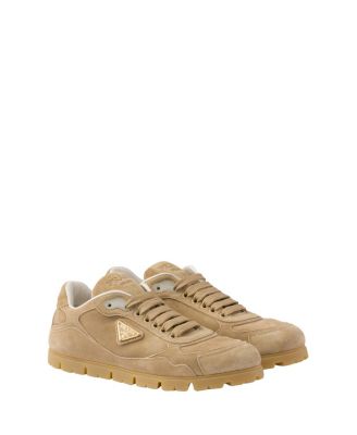 Prada Women's Trail Faded Suede Sneakers