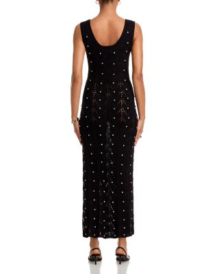 Vincent Rhinestone Pointelle Knit Dress