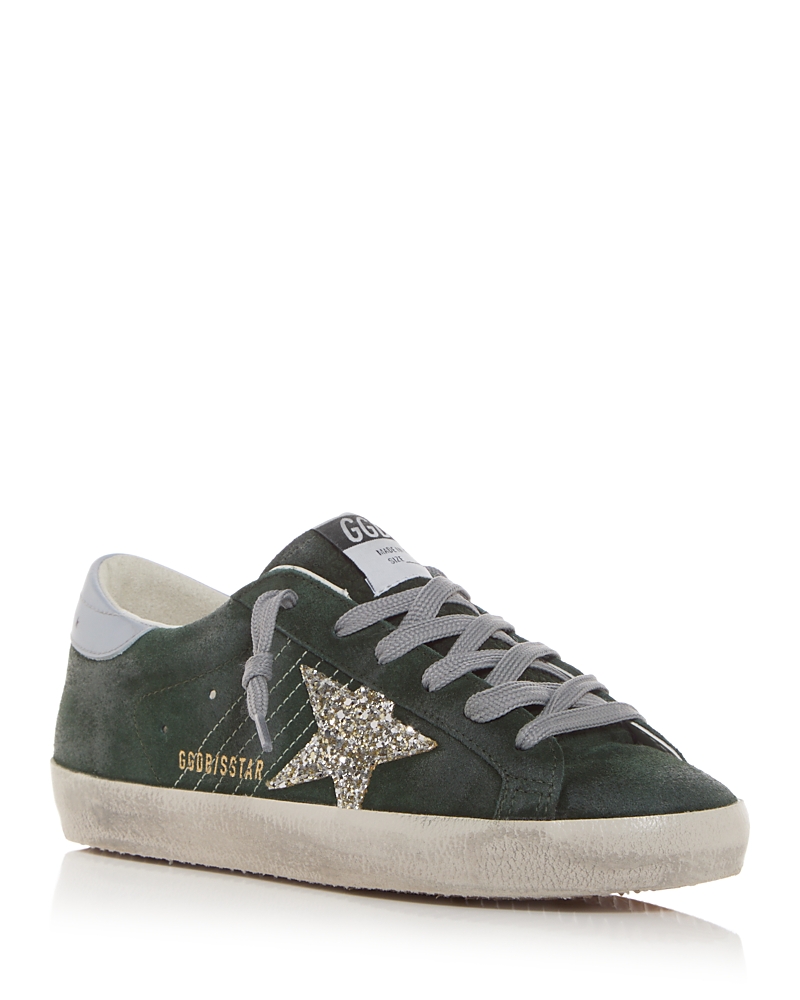 Golden Goose Unisex Super-star Low Top Sneakers In Green