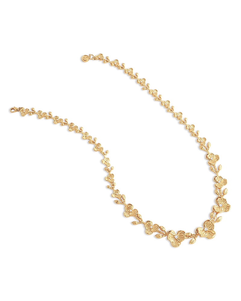 Anabel Aram Pave Orchid Link Necklace, 20