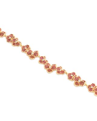 Pav&eacute; Orchid Necklace, 15.5"-16.5"