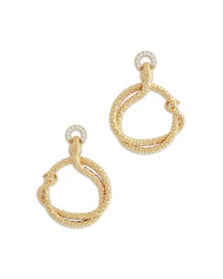 Anabel Aram - Pav&eacute; Ring Holding Serpent Drop Hoop Earrings