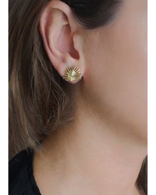 Pav&eacute; Palm Stud Earrings 