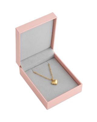 Small Heart Locket Pendant Necklace, 16"-17"