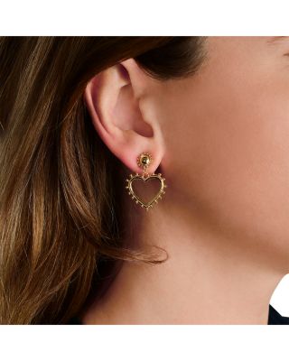 Open Heart Drop Earrings