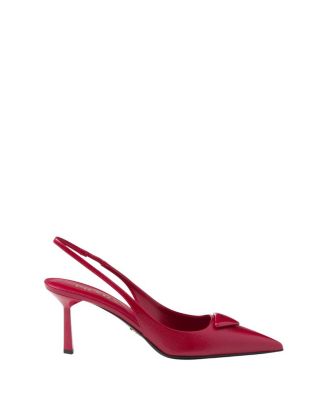 Women's Saffiano Patent Leather Slingback Pumps