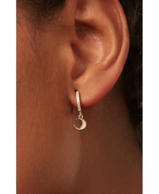 Celeste Crescent Moon Huggie Hoops Earrings