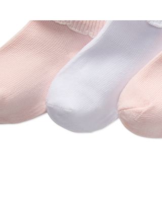 Girls' Scalloped Edge Turn Cuff Socks, Pack of 3 - Baby