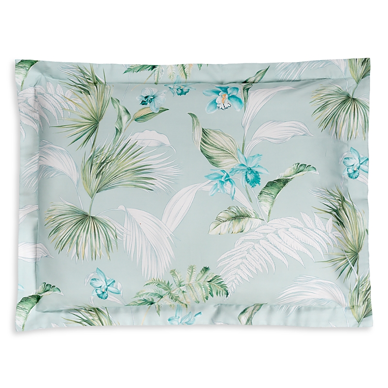 Dea Luxury Linens Canarie Sateen Floral Print Standard Sham In Foggy Dew