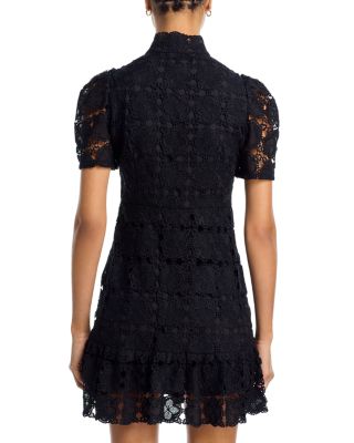 Floral Lace Mock Neck Mini Dress -Exclusive