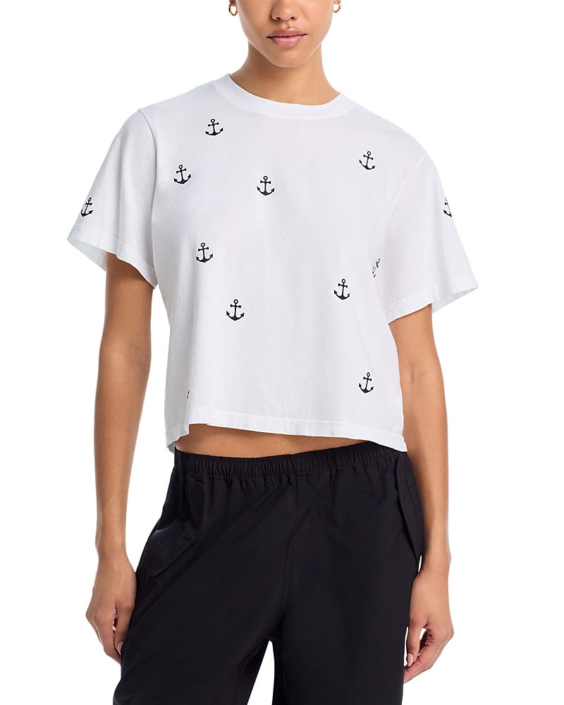 AQUA HALEY ANCHOR PRINT TEE - 100% EXCLUSIVE