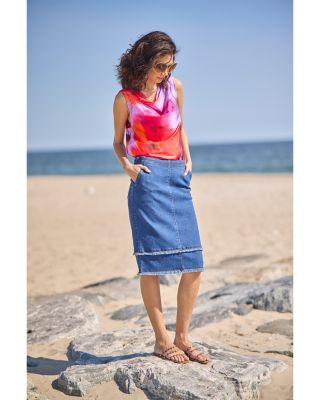 Evelina Fringe Denim Skirt