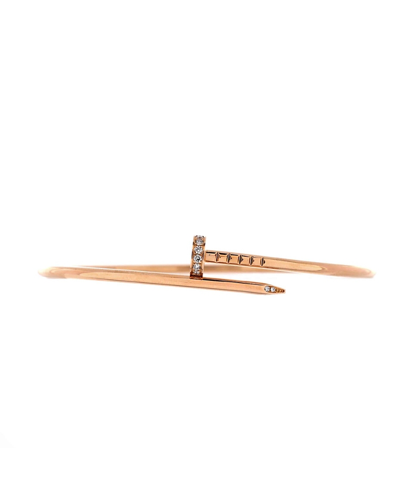 Pre-owned Pre-owned Cartier Cartier Love 4 Diamond Bracelet 18k Gold With Diamonds In K Rose Gold
