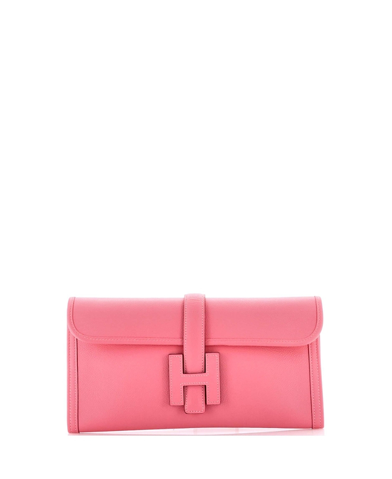 Pre-owned Pre-owned Hermes Hermes 29 Jige Elan Clutch Evercolor In Pink