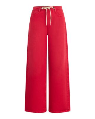 The Ryan High Rise Drawcord Jeans in Cherry Red