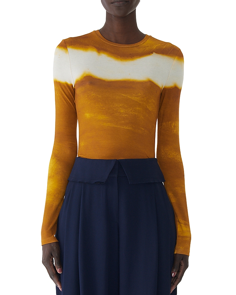 Jason Wu Collection Painted Stripe Long Sleeve Jersey Top