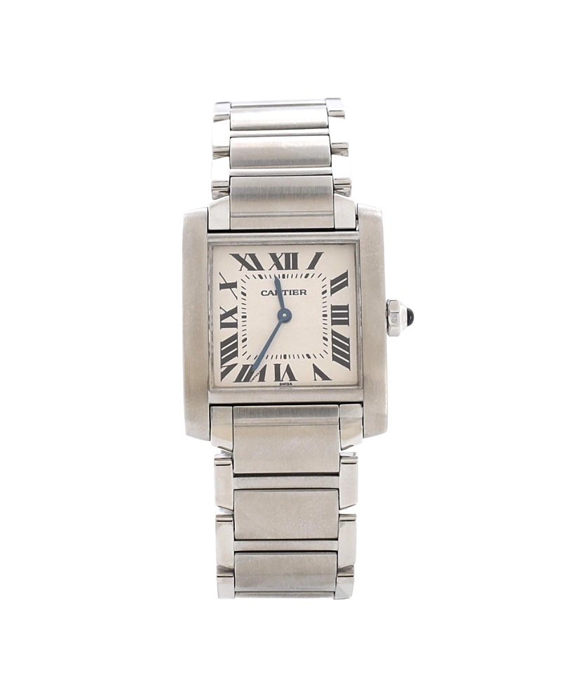 Pre-owned Pre-owned Cartier Cartier Tank Francaise Quartz Watch In Stainless Steel 25mm