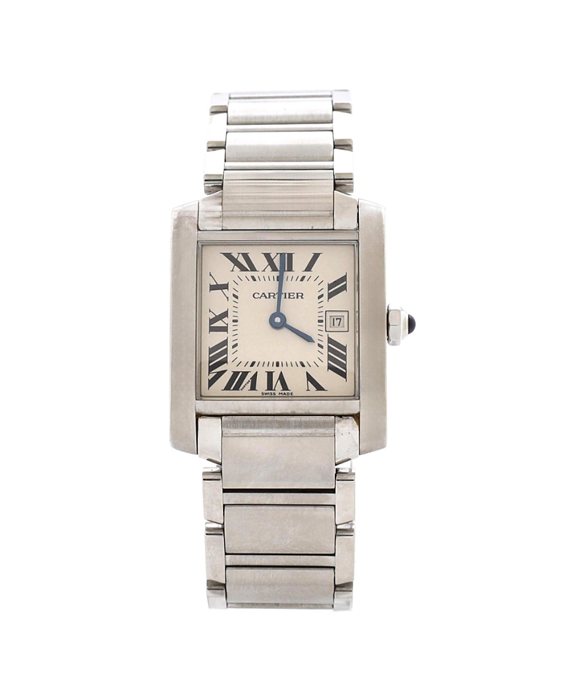 Pre-owned Pre-owned Cartier Cartier Tank Francaise Quartz Watch In Stainless Steel 25mm