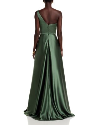 One Shoulder Drape Front Gown