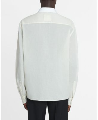  Cotton Voile Shirt with Cut-Outs