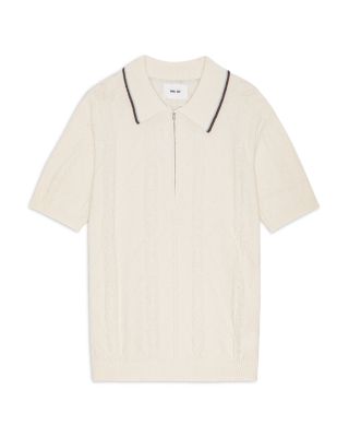 Gustav Regular Fit Cable Knit Short Sleeve Sweater  