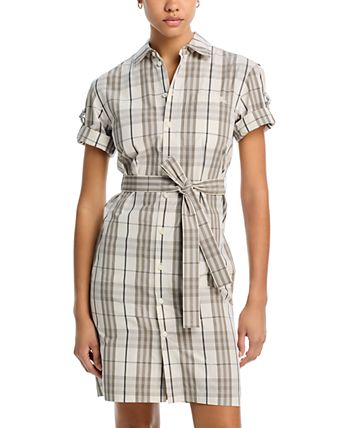 Check Cotton Shirt Dress