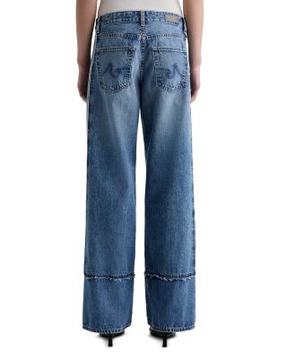 Adria Colorblock Low Rise Wide Leg Jeans in Socialite