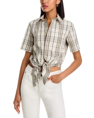 Burberry - Cropped Check Cotton Shirt