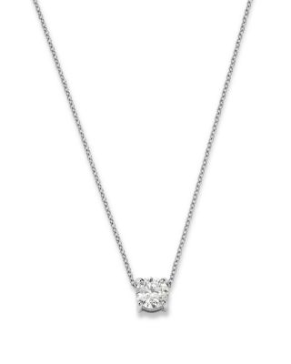 Bloomingdale's Fine Collection - Certified Diamond Solitaire Pendant Necklace in 14K White Gold, 1.5 tcw