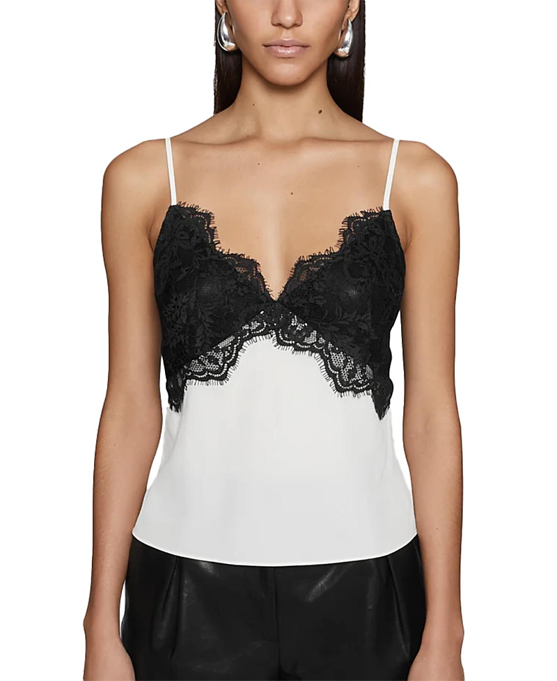 Rebecca Minkoff Lace Trim Silk Camisole