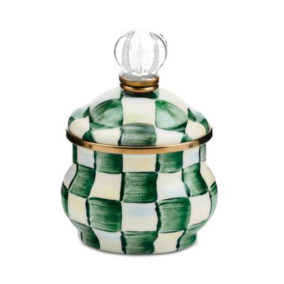 Emerald Check Lidded Sugar Bowl
