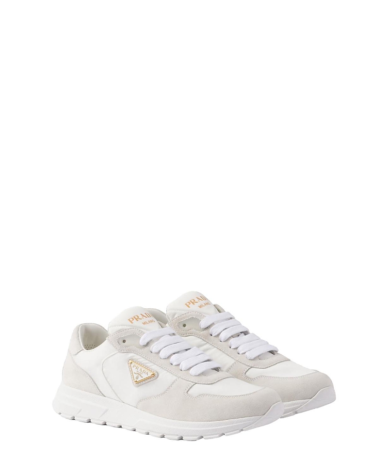 Prada Re-nylon And Suede Prax 2.0 Low-top Sneakers In White