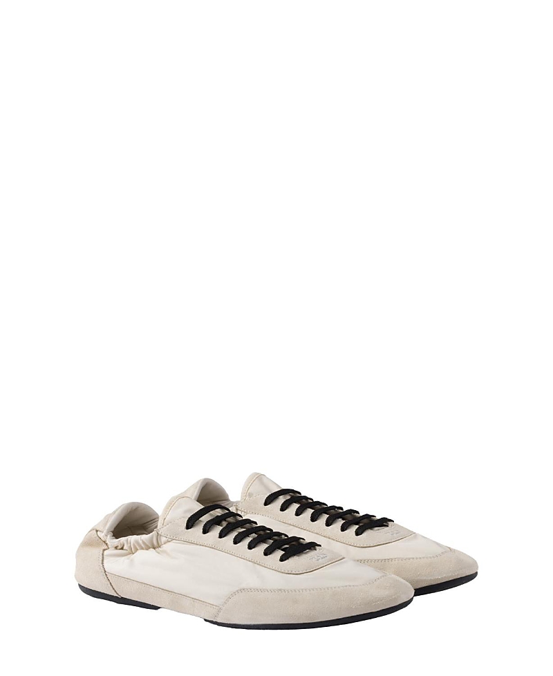 Prada Women's Collapse Re-Nylon and Suede Sneakers