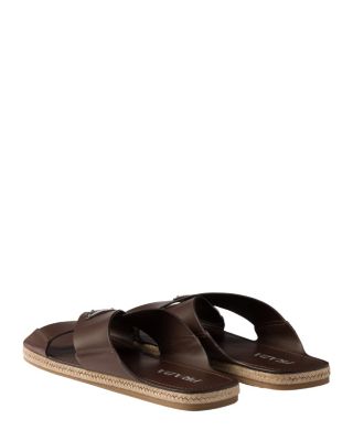 Men's Crisscross Leather Slides