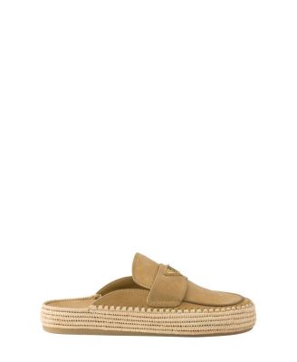 Prada Women's Suede Flatform Mules | Bloomingdale's
