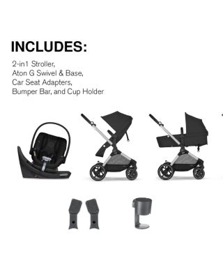 EOS 5-in-1 Travel System Stroller + Lightweight Aton G Swivel Infant Car Seat with SensorSafe  