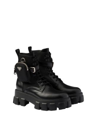  Women's Monolith Leather and Re-Nylon Boots with Pouch