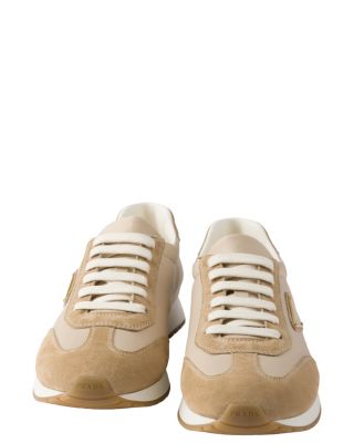 Men's Drill Fabric and Suede Sneakers