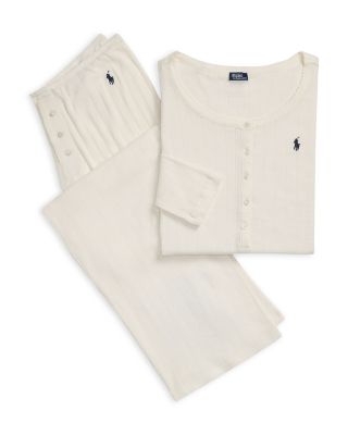 Henley Wide Leg Pajama Set