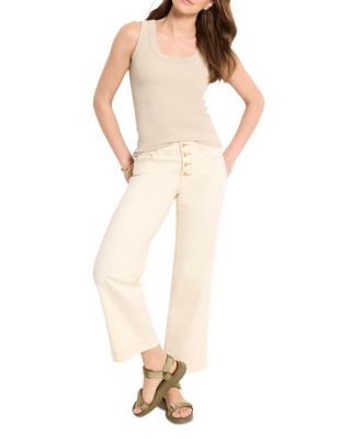 High Rise Ankle Wide Leg Jeans in Canvas