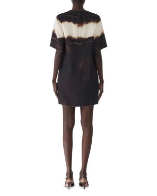 Burned Stripe Short Sleeve T Shirt Dress