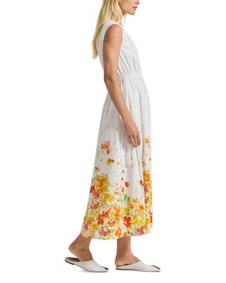 Nara Border Print Cotton Maxi Dress