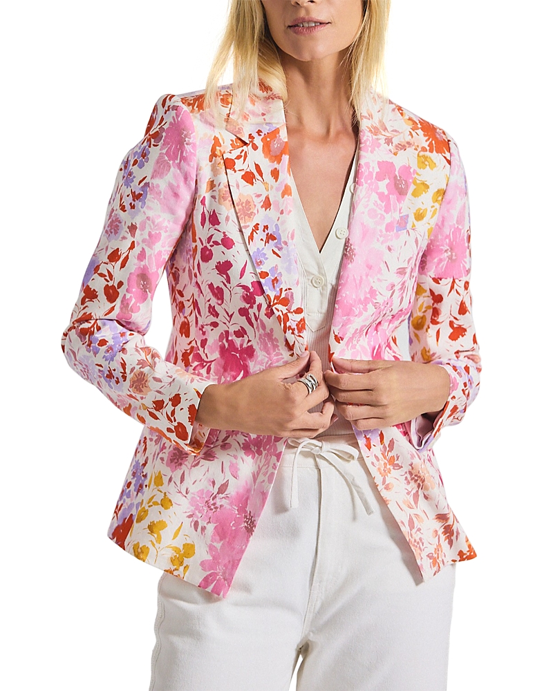 Derek Lam 10 Crosby Irina Floral Stretch Linen Blend Jacket