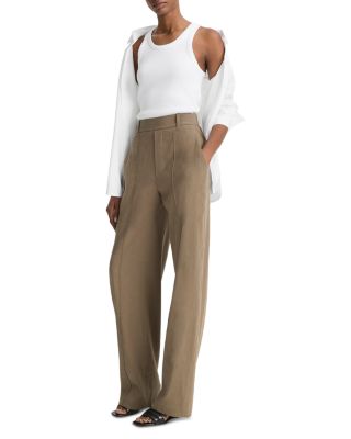 Linen-Blend High-Rise Pull-On Pant