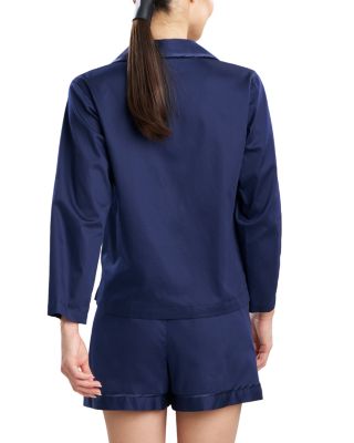 Cotton Sateen Embroidered Essentials Notch Short Pajama Set