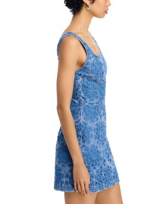 【alice + olivia】  フローラルカットアウトデニムドレス Alice + Olivia Maryann Floral Cutout Denim Minidress | Saks