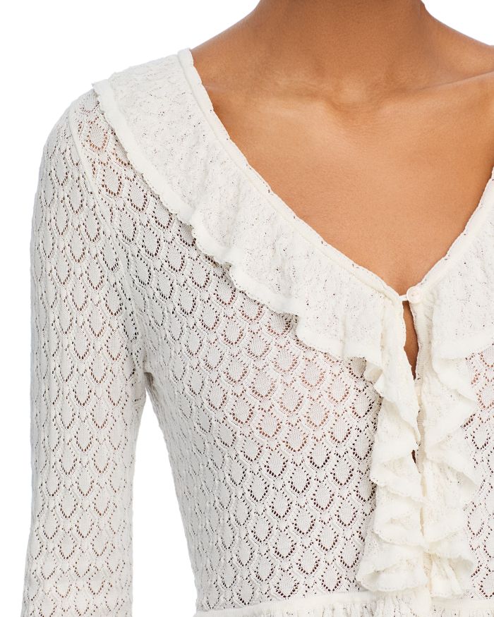Nilah Ruffled Peplum Cropped Cardigan